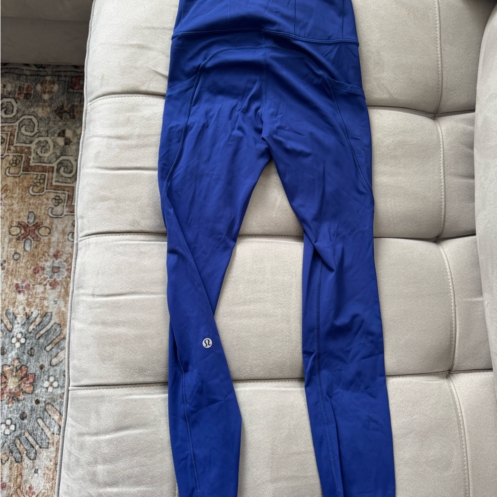 blue lululemon fast and free leggings size 2